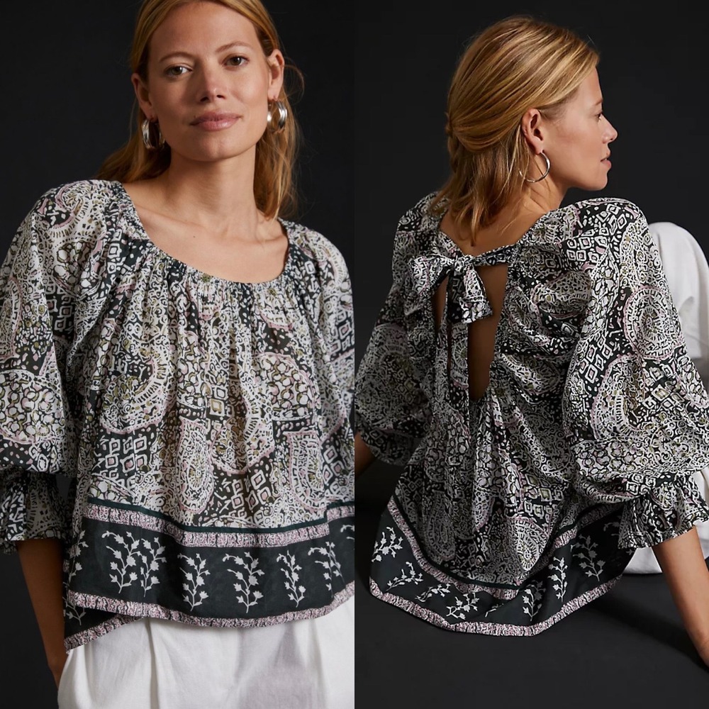 Anthropologie Cleobella Anna Blouse‎ Size XS Bohemian Feminine Dainty